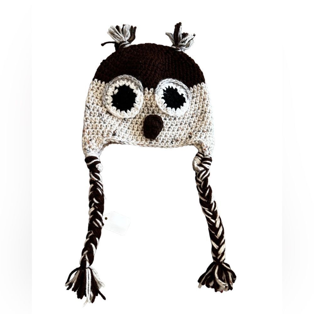 Handmade knit hat for child cute monster